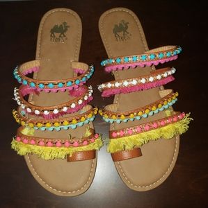 Colorful strappy sandals